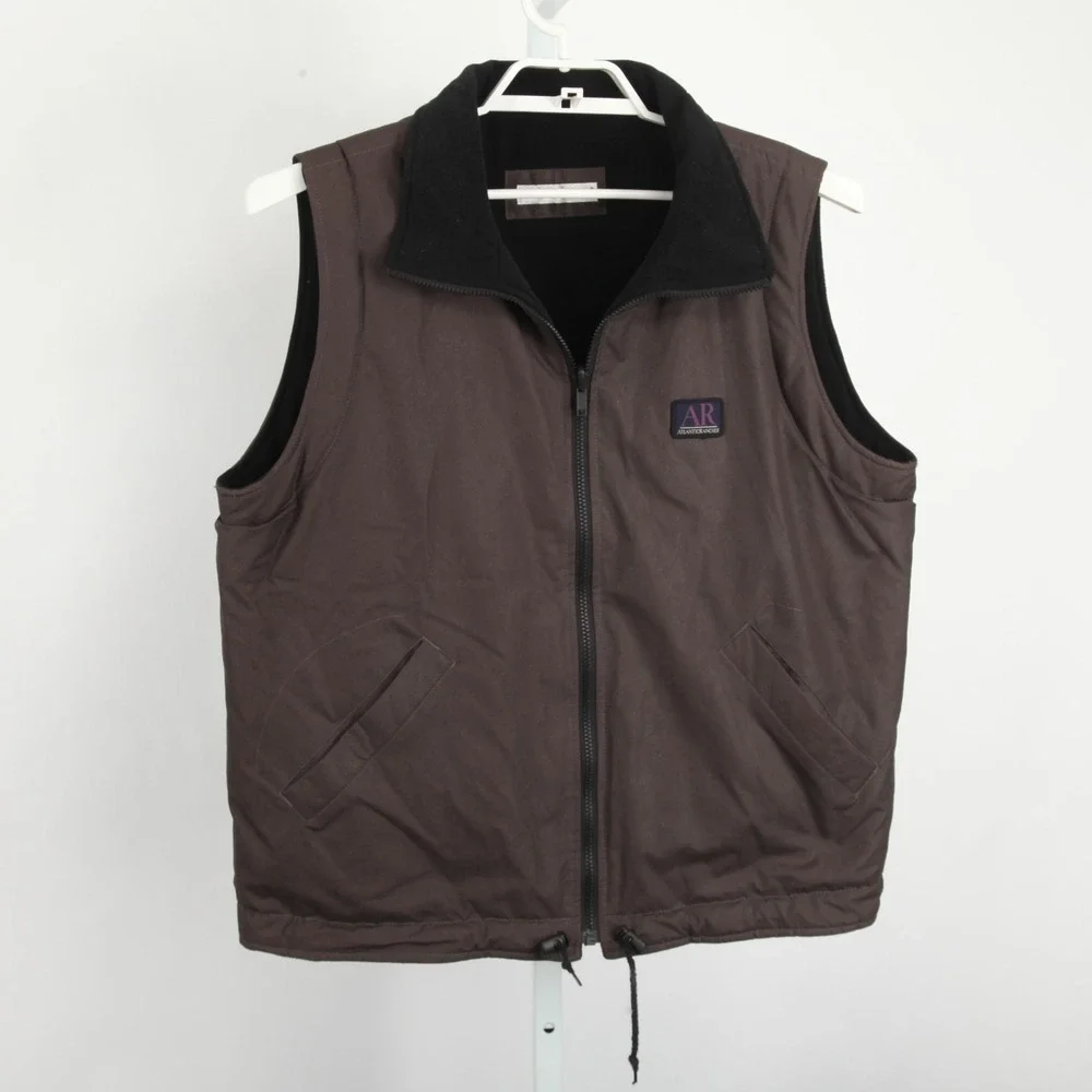 AtlanticRancher Vest Mens Large Brown Full Zip Fleece Lined Insulated Puffer - Picture 2 of 13